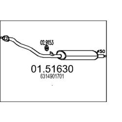 Stredný tlmič výfuku MTS 01.51630