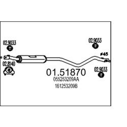 Stredný tlmič výfuku MTS 01.51870