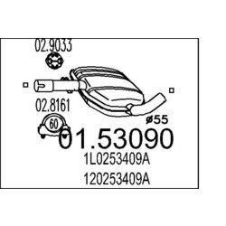 Stredný tlmič výfuku MTS 01.53090