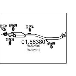Stredný tlmič výfuku MTS 01.56380