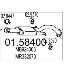 Stredný tlmič výfuku MTS 01.58400