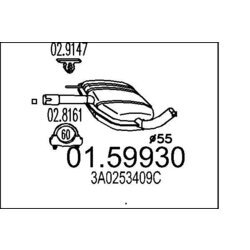 Stredný tlmič výfuku MTS 01.59930