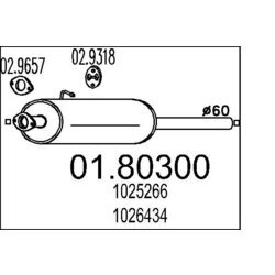 Stredný tlmič výfuku MTS 01.80300