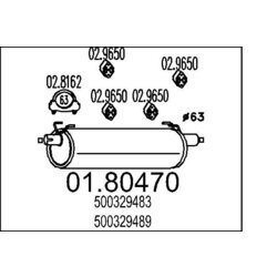 Stredný tlmič výfuku MTS 01.80470