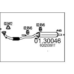 Predný tlmič výfuku MTS 01.30046