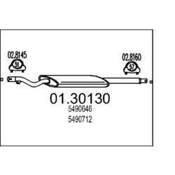Predný tlmič výfuku MTS 01.30130
