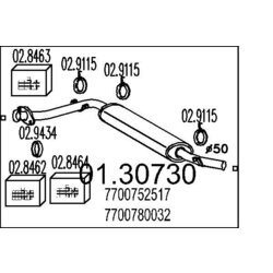 Predný tlmič výfuku MTS 01.30730