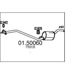 Stredný tlmič výfuku MTS 01.50060