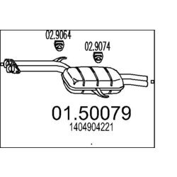 Stredný tlmič výfuku MTS 01.50079