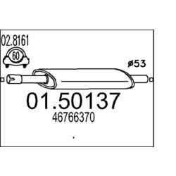 Stredný tlmič výfuku MTS 01.50137