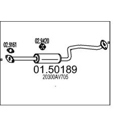 Stredný tlmič výfuku MTS 01.50189