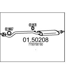 Stredný tlmič výfuku MTS 01.50208