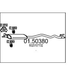 Stredný tlmič výfuku MTS 01.50380