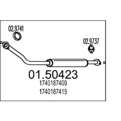 Stredný tlmič výfuku MTS 01.50423