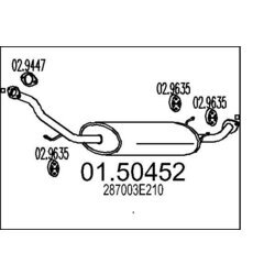 Stredný tlmič výfuku MTS 01.50452