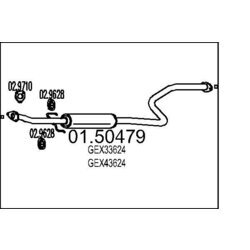 Stredný tlmič výfuku MTS 01.50479