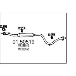 Stredný tlmič výfuku MTS 01.50519