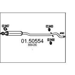 Stredný tlmič výfuku MTS 01.50554