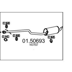 Stredný tlmič výfuku MTS 01.50693