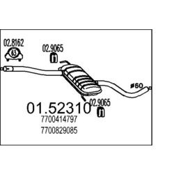 Stredný tlmič výfuku MTS 01.52310