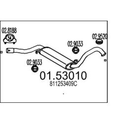 Stredný tlmič výfuku MTS 01.53010
