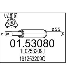 Predný tlmič výfuku MTS 01.53080