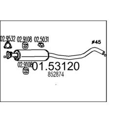 Stredný tlmič výfuku MTS 01.53120