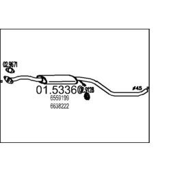 Stredný tlmič výfuku MTS 01.53360