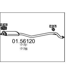 Stredný tlmič výfuku MTS 01.56120