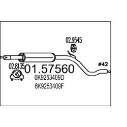 Stredný tlmič výfuku MTS 01.57560