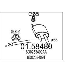 Stredný tlmič výfuku MTS 01.58480