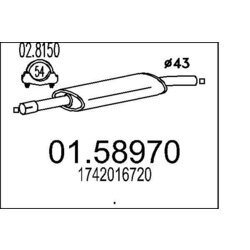 Stredný tlmič výfuku MTS 01.58970