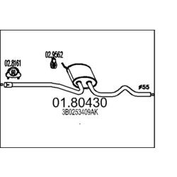 Stredný tlmič výfuku MTS 01.80430