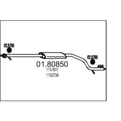 Stredný tlmič výfuku MTS 01.80850