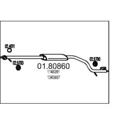 Stredný tlmič výfuku MTS 01.80860