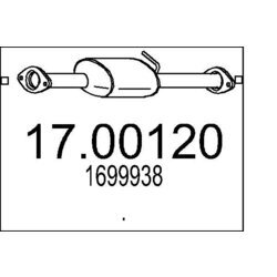 Filter sadzí/pevných častíc výfukového systému MTS 17.00120