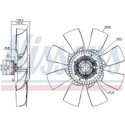 Spojka ventilátora chladenia NISSENS 86103