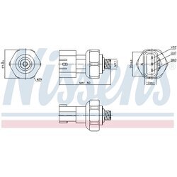 Tlakový spínač klimatizácie NISSENS 301090