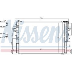 Kondenzátor klimatizácie NISSENS 940322 - obr. 1