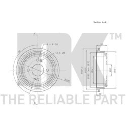 Brzdový bubon NK 252608 - obr. 2