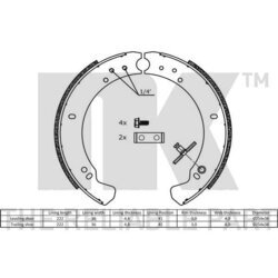 Sada brzdových čeľustí NK 2740373 - obr. 1