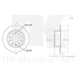 Brzdový kotúč NK 314307 - obr. 2