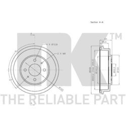 Brzdový bubon NK 253410 - obr. 2