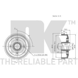 Brzdový bubon NK 253704 - obr. 2