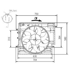 Ventilátor chladenia motora NRF 47967