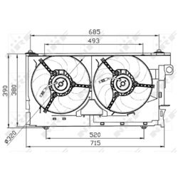 Ventilátor chladenia motora NRF 47030