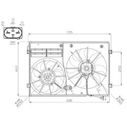 Ventilátor chladenia motora NRF 47941