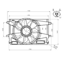 Ventilátor chladenia motora NRF 47951