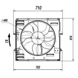 Ventilátor chladenia motora NRF 47921