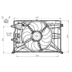 Ventilátor chladenia motora NRF 47948